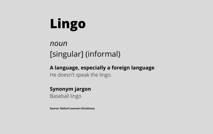 Definition of the word lingo